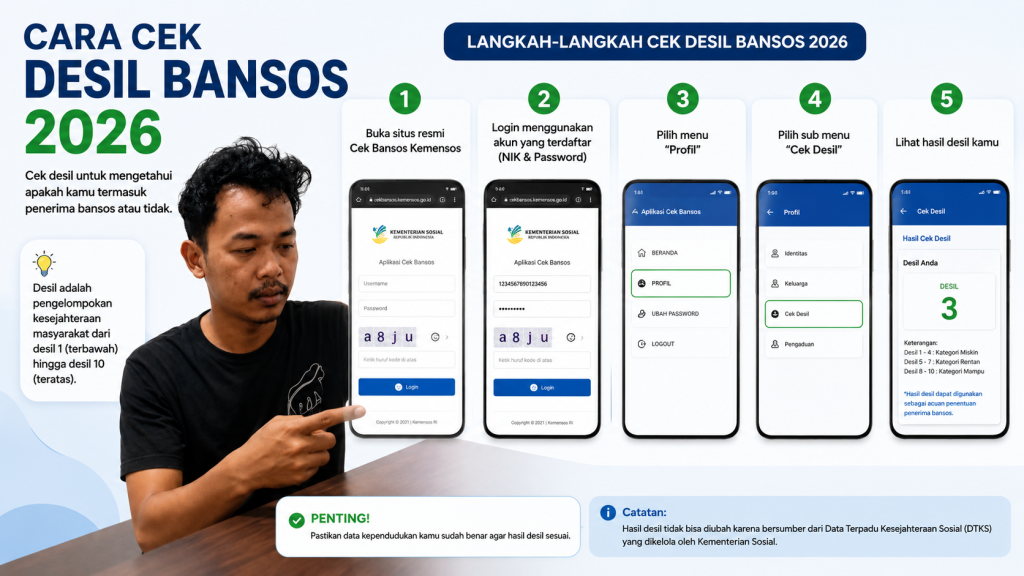 Cara Cek Desil Bansos 2026 Online Pakai NIK KTP